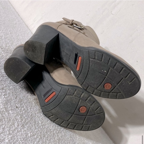 Rockport Tan Leather Chunky Heel Round Toe Ankle Boots Booties 5 - Picture 10 of 14